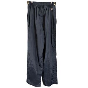 Champion Black Breakaway Pants | Snap Sides Retro XL